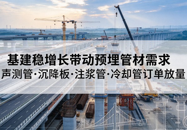 黔江区基建稳增长带动预埋监测管材需求，声测管、沉降板、注浆管订单持续放量